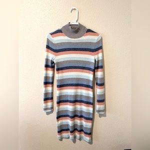 Ribbed Bodycon Mock Neck Dress